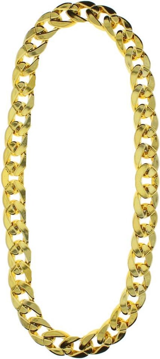 Zacs Alter Ego Kostuum Accessoire Gangster Thick Gold Chain Necklace Goudkleurig